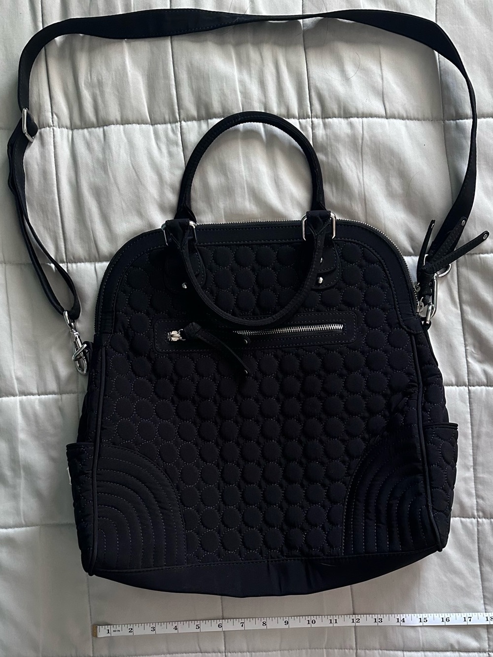 Vera Bradley Black Quilted Satchel with Crossbody Strap